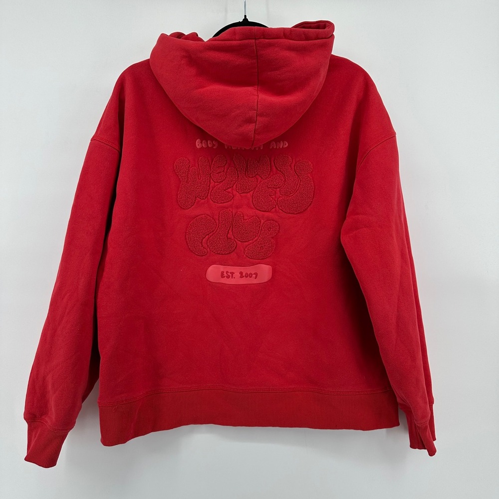Cotton On Body Wellness Club Plush Graphic Hoodie Red Sweatshirt Medium Cozy - Picture 2 of 9